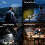 Camping Lantern, 14000mAh Rechargeable Telescopic Camping Lights Built-in Magnetic Stand with Speaker, Portable Waterproof Outdoor LED Flashlight for Emergency, Hiking, Camping, Fishing