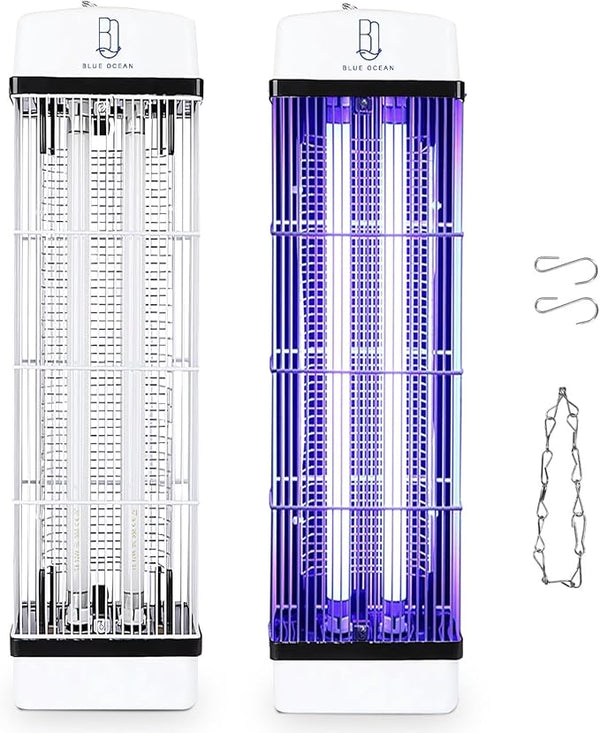 Blue Ocean 40W Mosquito Killer Lamp Fly And Mosquito Zapper And Insect Killer for Bugs and Flying Insects, 3800V UV Dual Tube Light with chain and hook for hanging قاتل البعوض