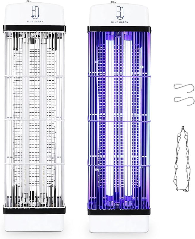 Blue Ocean 40W Mosquito Killer Lamp Fly And Mosquito Zapper And Insect Killer for Bugs and Flying Insects, 3800V UV Dual Tube Light with chain and hook for hanging قاتل البعوض