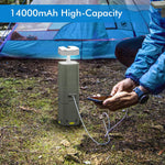 Camping Lantern, 14000mAh Rechargeable Telescopic Camping Lights Built-in Magnetic Stand with Speaker, Portable Waterproof Outdoor LED Flashlight for Emergency, Hiking, Camping, Fishing