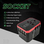 SuperCharge 5-Port Universal Travel Adapter with USB-C