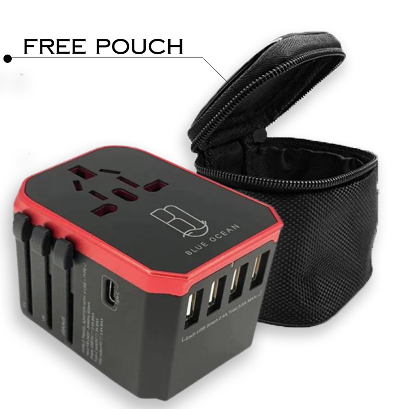 SuperCharge 5-Port Universal Travel Adapter with USB-C